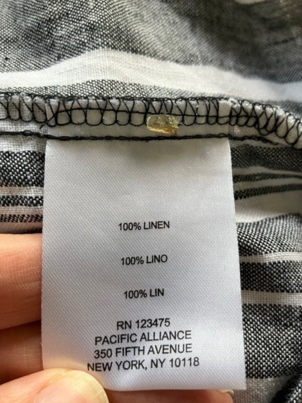 ELLEN TRACY Gray & White Stripe Button-Front Linen Shirt Size Large - Picture 8 of 10